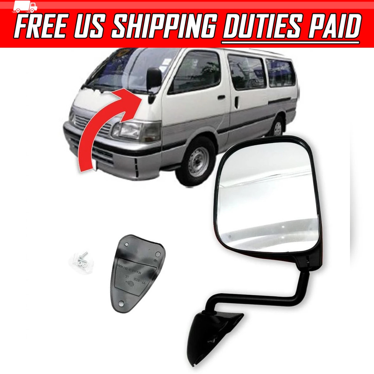 1990-1997 Toyota Hiace YH LH112 LH Side Mirror Wing Manual Handle