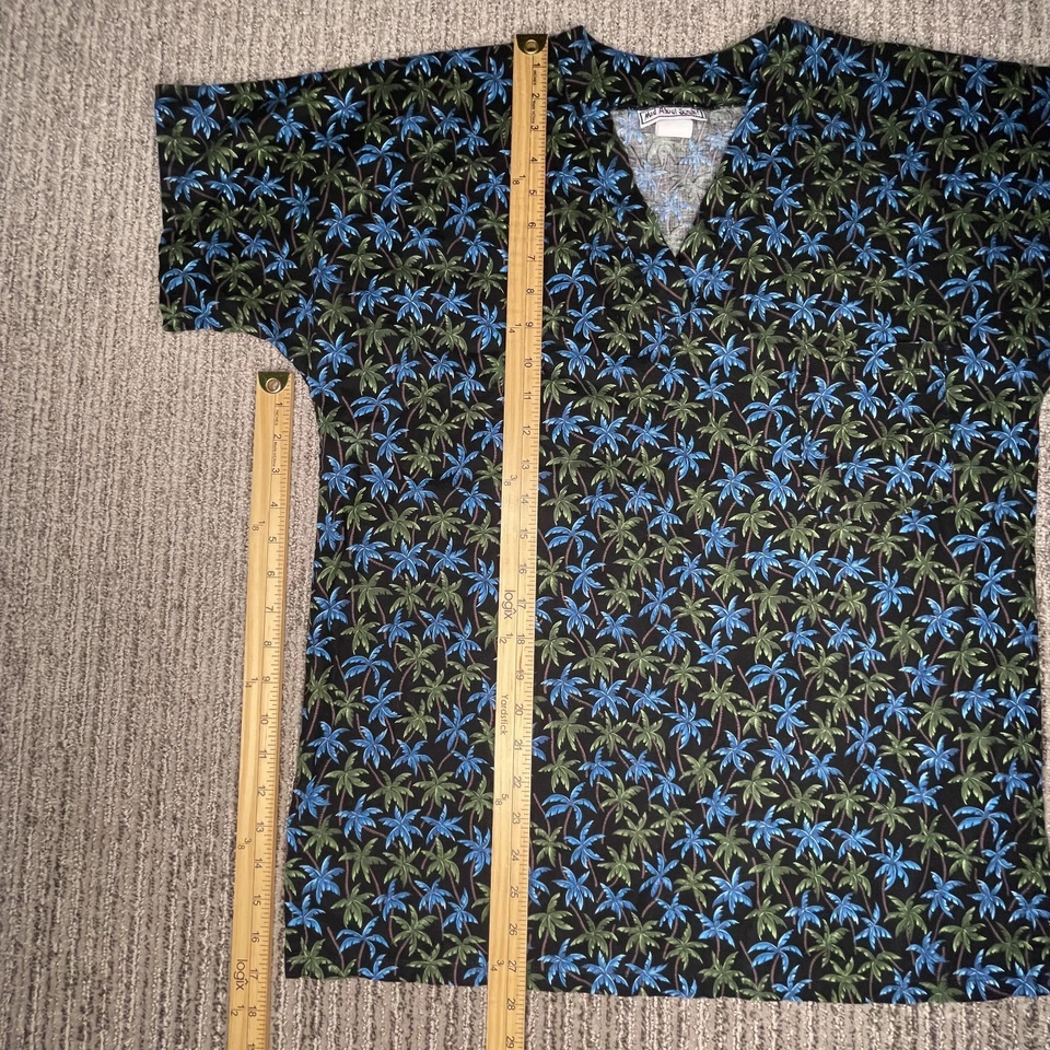 Exfoliantes Mad About Talla M Unisex Azul Palmera Cuello en V Manga Corta Trabajo Médico Foto 3 de 4