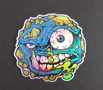 Angry Ball Glaring Shiny Sticker 2.5'' x 2.58'' (O)