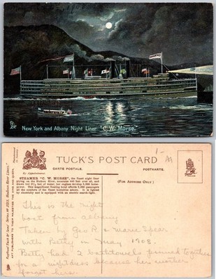 New York Albany Night Liner CW Morse Postcard