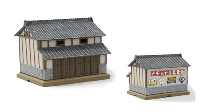 Rokuhan Z Gauge S028-1 Tiled roof barn Gray Scale 1/220