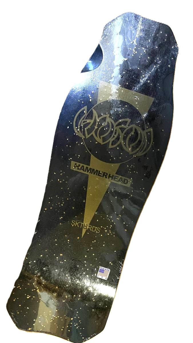 HOSOI Skateboard deck 24K Gold Flake Hammerhead Old School 2022 10.5in-image
