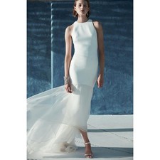 NWT $1000 Theia Couture × BHLDN Ivory Bride Weddinng Mermaid Maxi Dress Sz 2