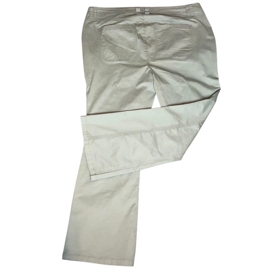 Womens Size 16 Khaki Utility Cargo Flare Leg Pants High Rise Stretch Y2K NEW - Image 3 of 4