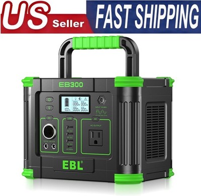 288.6Wh 300W Portable Power Station Solar Generator 9-Port Camping Backup Home