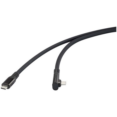 Renkforce RF-6438138 USB-C Cable USB4 Plug USB-C Black 1.00M 8K UHD