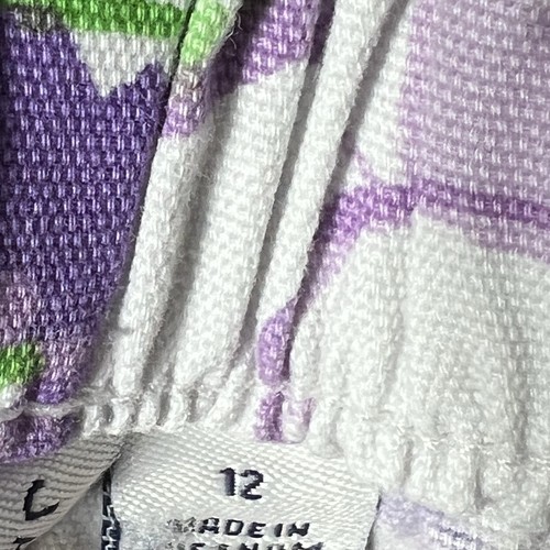 Janie And Jack Girls Size 12 Purple Floral Shorts Lavender Floral Elastic Waist - Picture 6 of 9