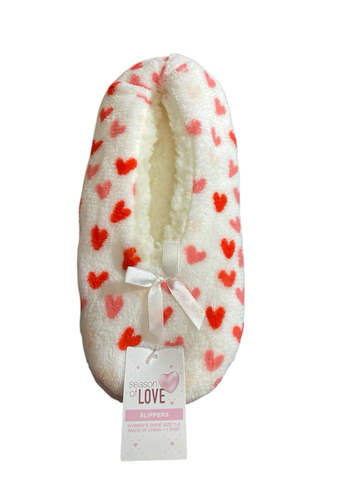 SAOLA Pantofole Cuore Stagione dell'Amore Donna 7 8 Sherpa Pile Gripper Suola Nuove