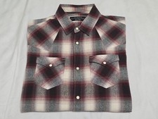 AllSaints Jericho Plaid Lightweight Pearl Snap L/S Flannel Western Shirt Small