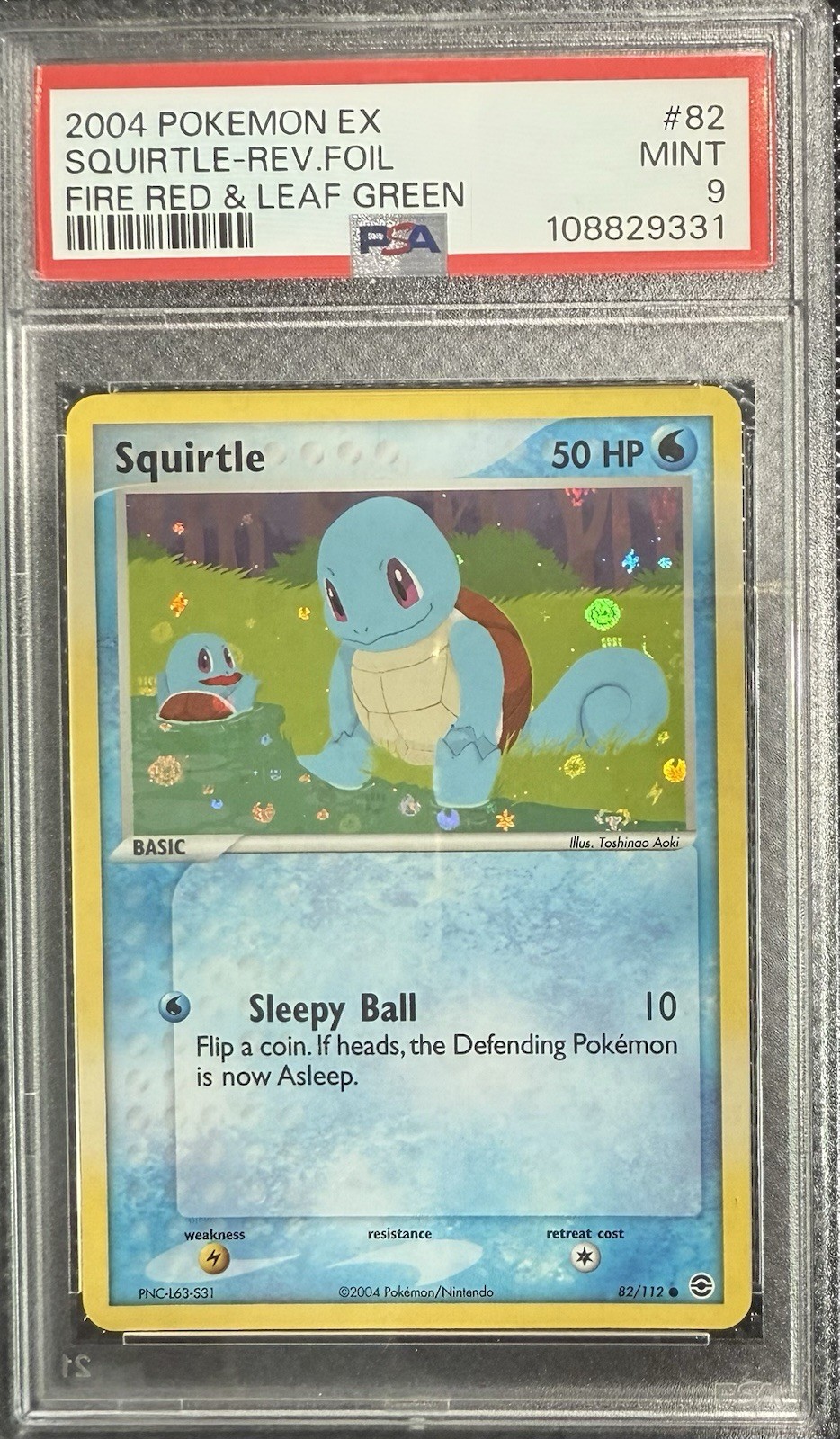 Squirtle Reverse Holo #82/112 - 2004 Pokemon Fire Red Leaf Green - PSA 9 Low Pop