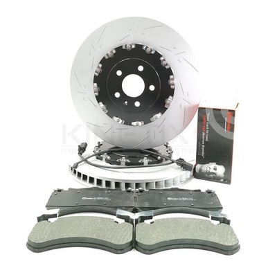 FÜR AUDI S6 S7 S8 VORNE 2 STÜCK SCHWIMMENDE BREMSSCHEIBEN BREMBO BELÄGE SENSOREN 400mm