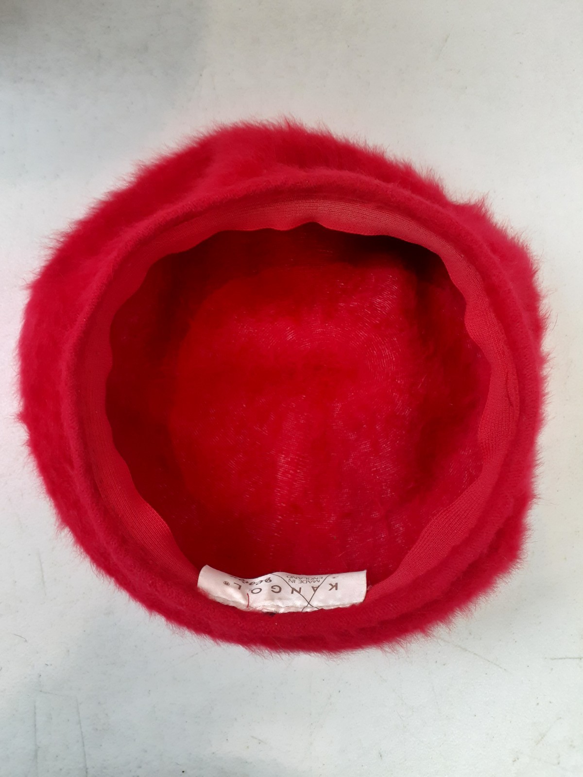 Vintage Kangol Design Red Fuzzy Fur Beret Hat Made In England RARE 326 image 8