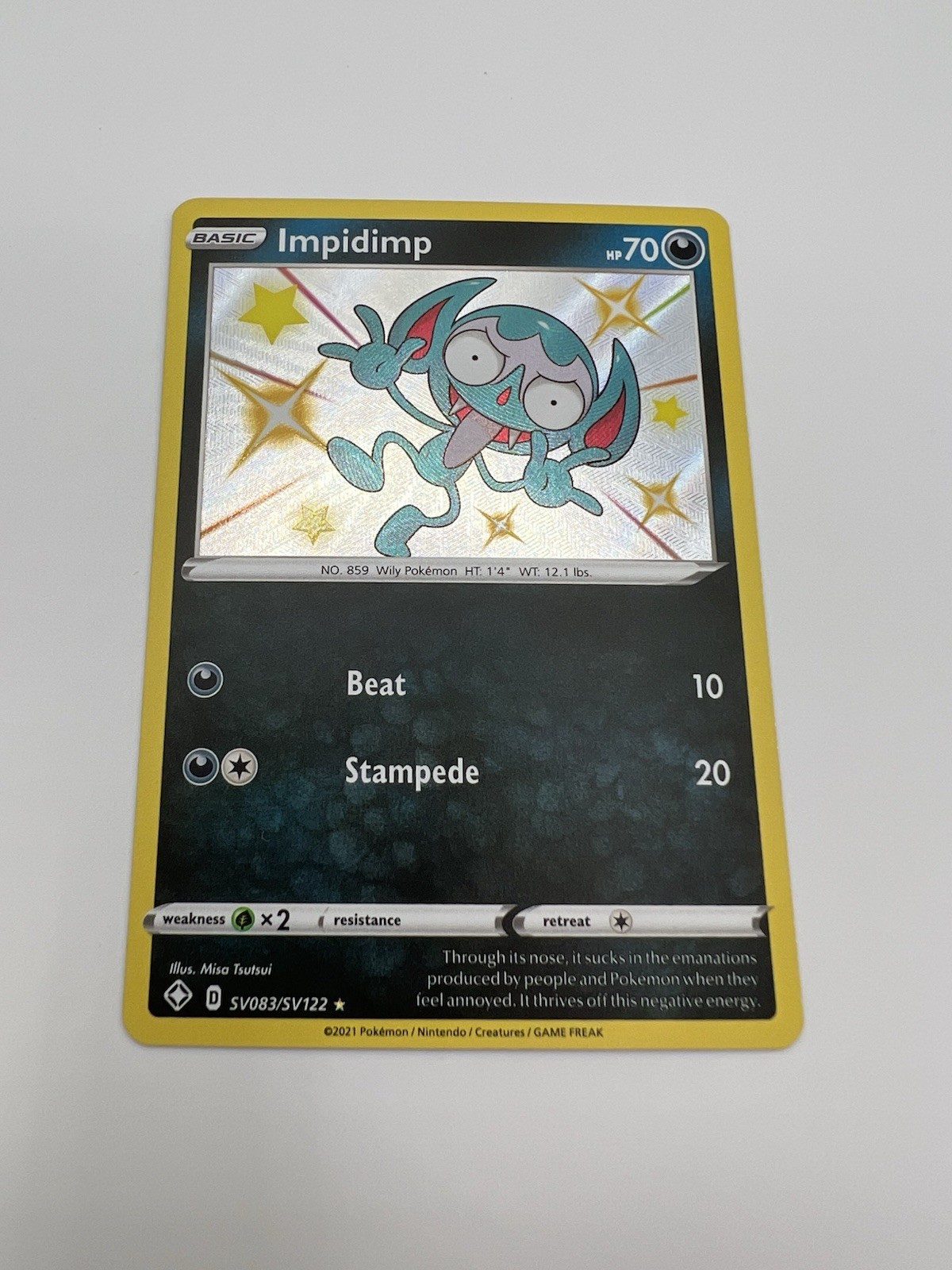 Pokemon - Impidimp - SV083/SV122 - Shining Fates Shiny Vault - Holo NM