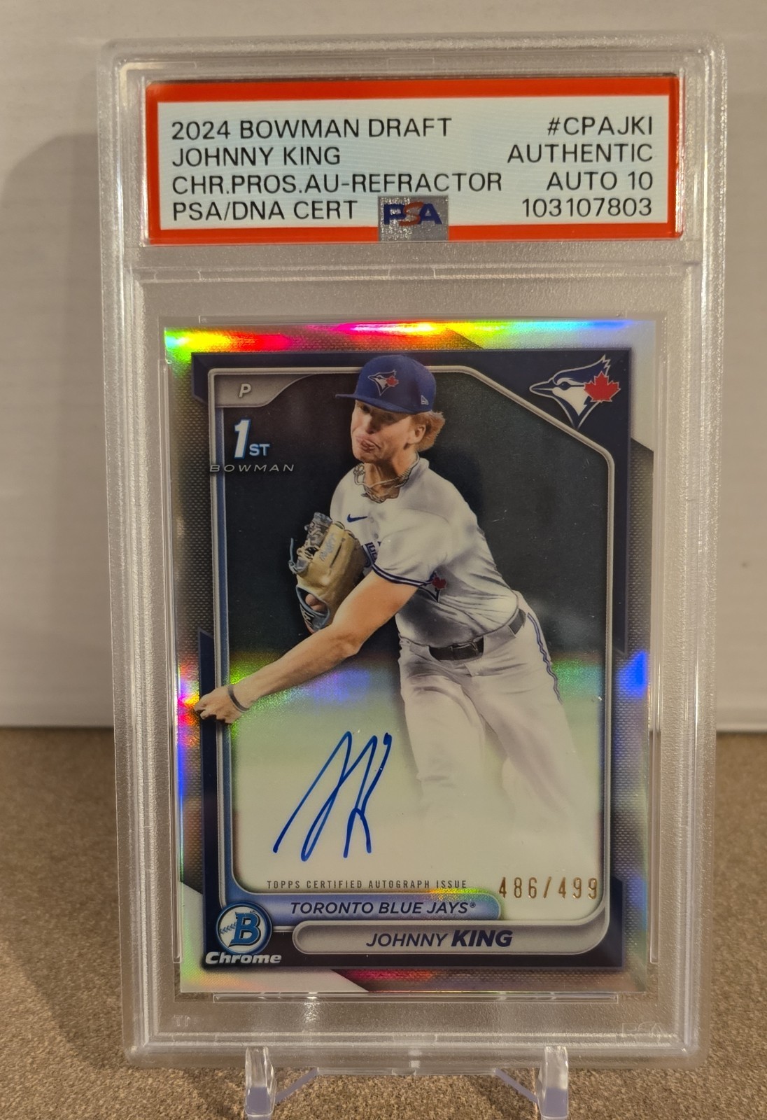 2024 Bowman Draft - Chrome Prospect Autograph Johnny King CPA-JKI Refractor /499