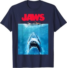 Jaws 50th Anniversary Vintage Movie Gift Shark Retro Unisex T-Shirt