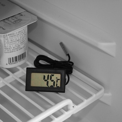 Schwarz LCD Digital Auto Thermometer für Innen und Außen Temperatur Tracking