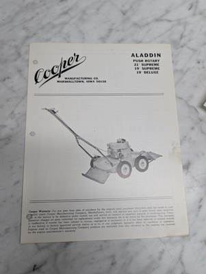 #ad #ad COOPER ALADDIN PUSH ROTARY 21 SUPREME 19 DELUXE 50158 WARRANTY $36.00
