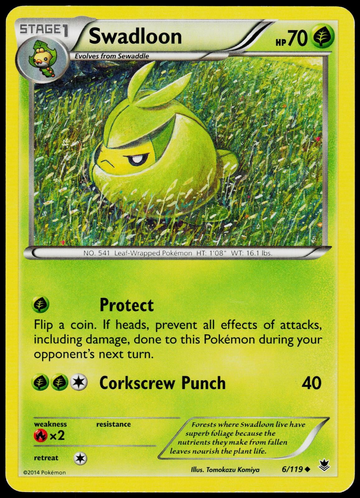 Swadloon 6/119 Phantom Forces - Pokemon NM/M (Uncommon)