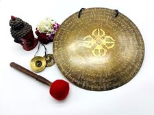20 Zoll Durchmesser Mantra geschnitzt Himalaya Gong-Tibetischer Gong-Chakra...