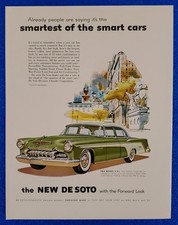 1955 CLASSIC DE SOTO FIREFLITE 4 DR HARDTOP ORIGINAL VINTAGE PRINT AD CHRYSLER
