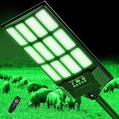 Hog Light for Night Hunting,22000LM Powered Feeder Light(Green) Solar Lights for