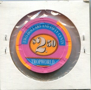 $2.50 Tropworld Casino Chip,  Atlantic City, NJ