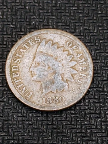 1880 Indian Head cent penny United States 1C in Good condition L#1042