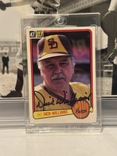 HOF MGR Dick Williams 1983 Donruss On Card Auto JSA Certified. San Diego Padres