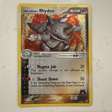 Pokemon Team Magma's Rhydon 11/95 EX Team Magma vs Team Aqua 2004 Holo Rare - MP