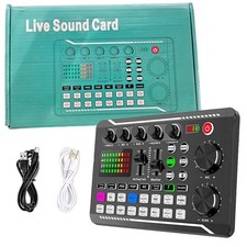 Live Sound Card Set Audio Mixer Voice Changer Model F998 Black