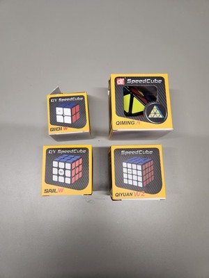 QYToys QIYI Speed Cube Puzzle Lot 2x2 3x3 4x4 Pyraminx Brain Teaser Set of 4