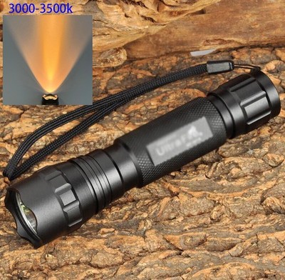Ultra Fire WF-501B Single Mode Warm White LED Flashligh 10W 3000K LED 800Lumen