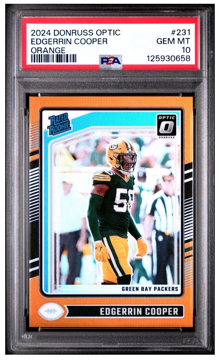 2024 Donruss Optic - Rated Rookie Edgerrin Cooper #231 Orange Prizm /249 PSA 10