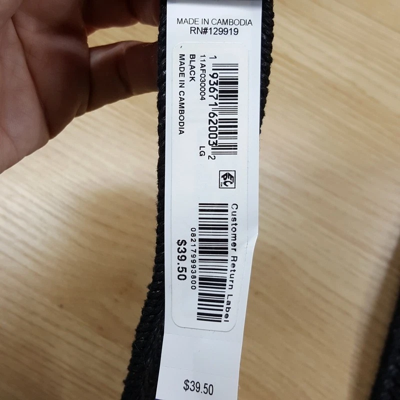 Cinto masculino ALFANI tamanho grande 38 40 preto trançado tecido casual acabamento em couro sintético - Imagem 3 de 4