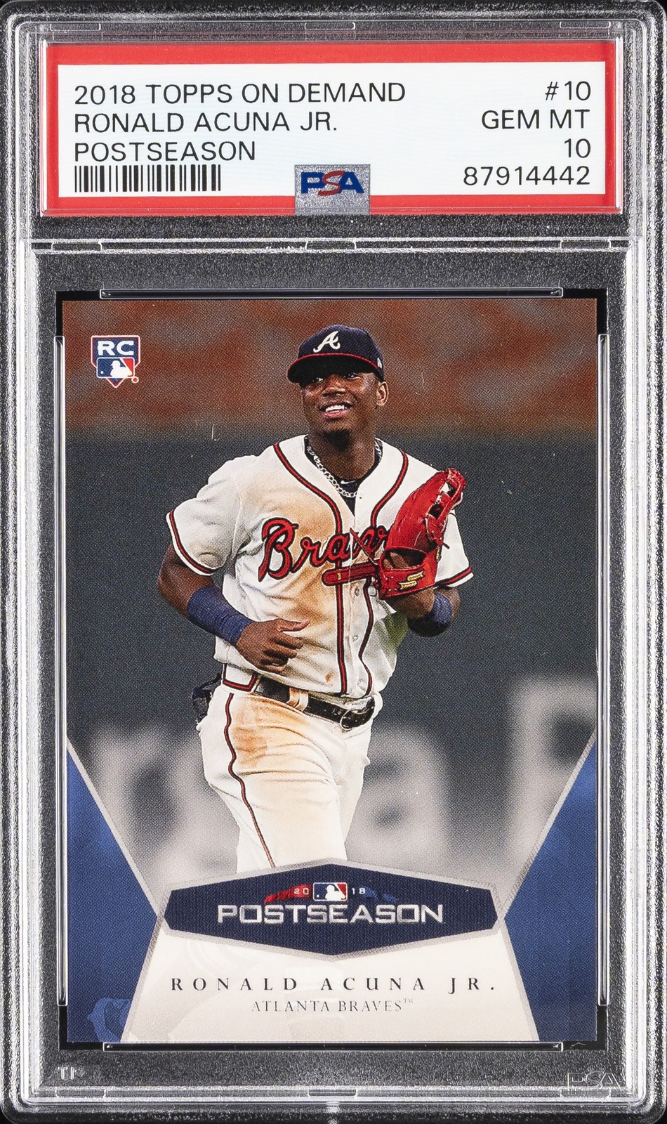2018 TOPPS ON DEMAND POSTSEASON #10 RONALD ACUNA JR. ROOKIE RC PSA 10