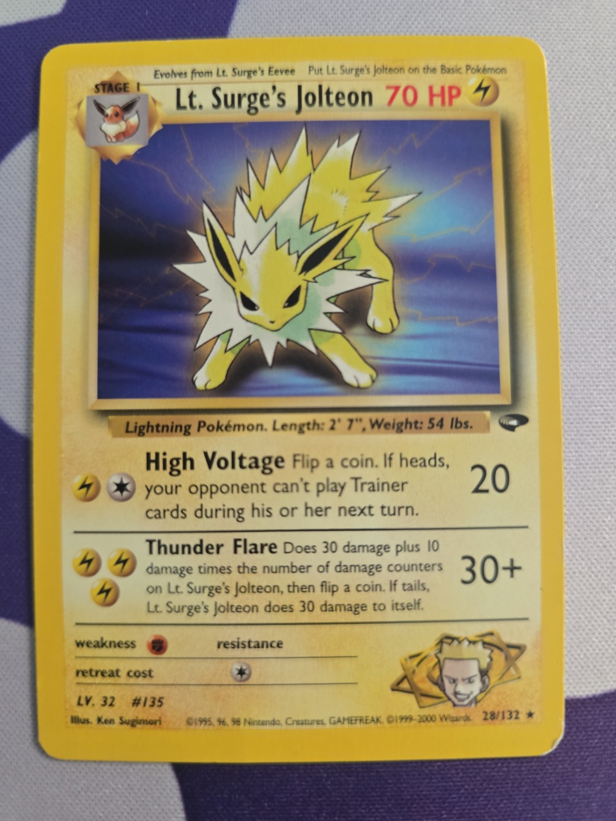 Lt. Surge's Jolteon 28/132 | Gym Challenge | LP | Non-Holo Rare