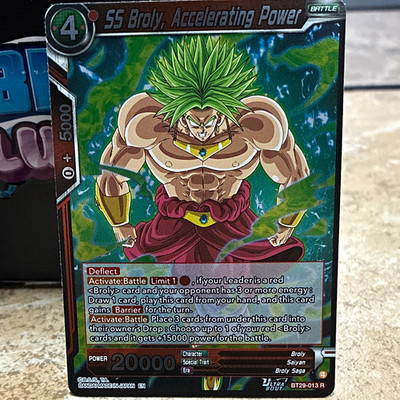 Bandai SS Broly, Accelerating Power BT29-013 R Rare Regular EN Limit 1