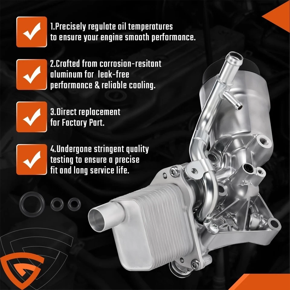 OIL FILTER COOLER ASSEMBLY & SEAL FOR VAUXHALL ADAM ZAFIRA ASTRA CORSA CHEVROLET - Image 4 of 4