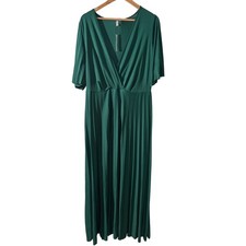 ASOS Dress Women's Size 14 Green Accordion Pleated Elegant Event Party