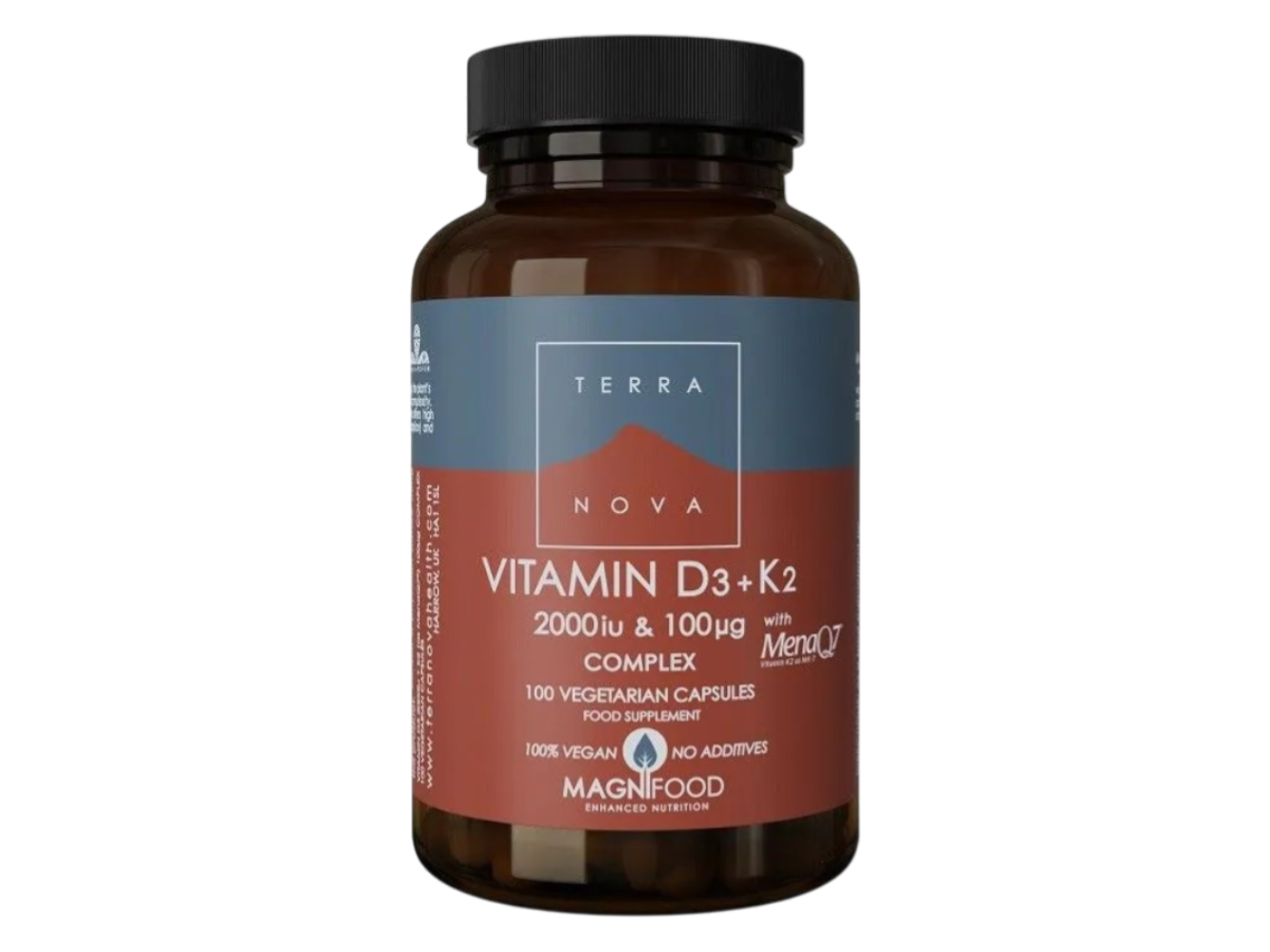 Terranova Vitamin D3 2000IU + K2 100µg Capsules 100 Count