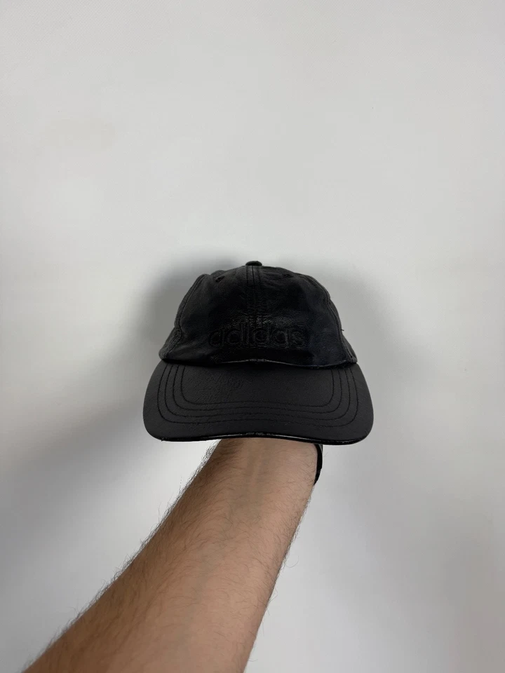 Gorra de cuero negra Adidas vintage rara de los 90 talla única Foto 2 de 4