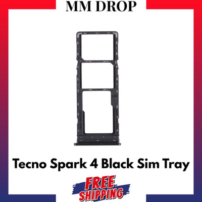 Für Tecno Spark 4 Ersatz Sim Tray Halter Slot (schwarz) - UK Verkäufer