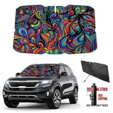 Windshield Sun Shade Umbrella for Car Foldable Umbrella Front Window Abstract