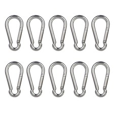 Carabiner Clip 10PCS 2.36 Inch Stainless Steel Keychain Carabiner. Small Cara...
