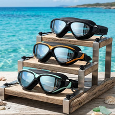 1-4x Swim Goggles for Adult,Wide View Clear View Anti-Fog UV Protection No Leak