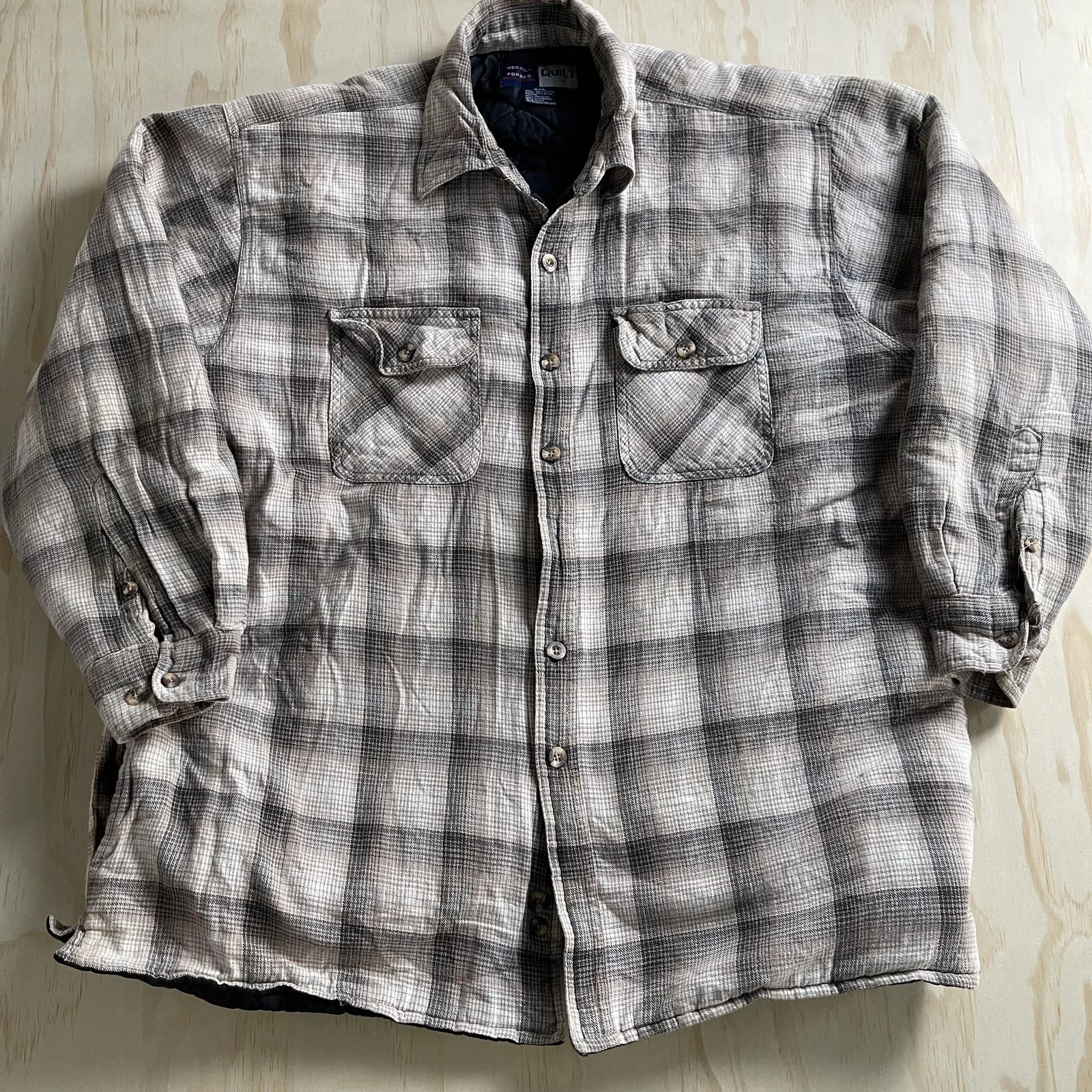 Vintage Merrill & Forbes Outfitters Size 2XL Plaid Quilted Flannel Shirt Jacket