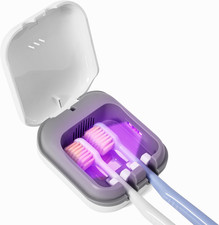 Toothbrush Sanitizeri Case with U V-C Lights, Dryer Heating, Fan Drying - Rechar