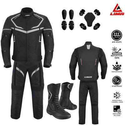 Motorrad Herren Racing gepanzert wasserdicht Textil Hose Jacke Motorradanzug