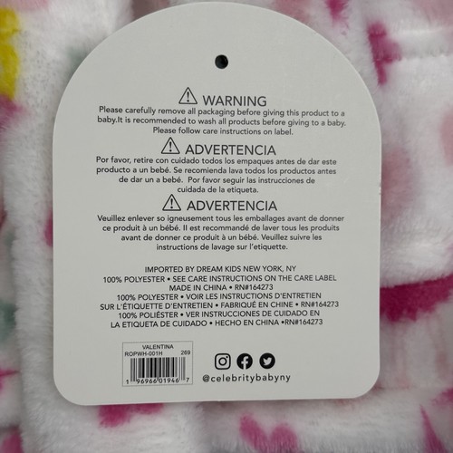 Celebrity Baby Robe & Headband Set Girls Pink Pattern Soft & Cozy Brand New - Picture 6 of 6