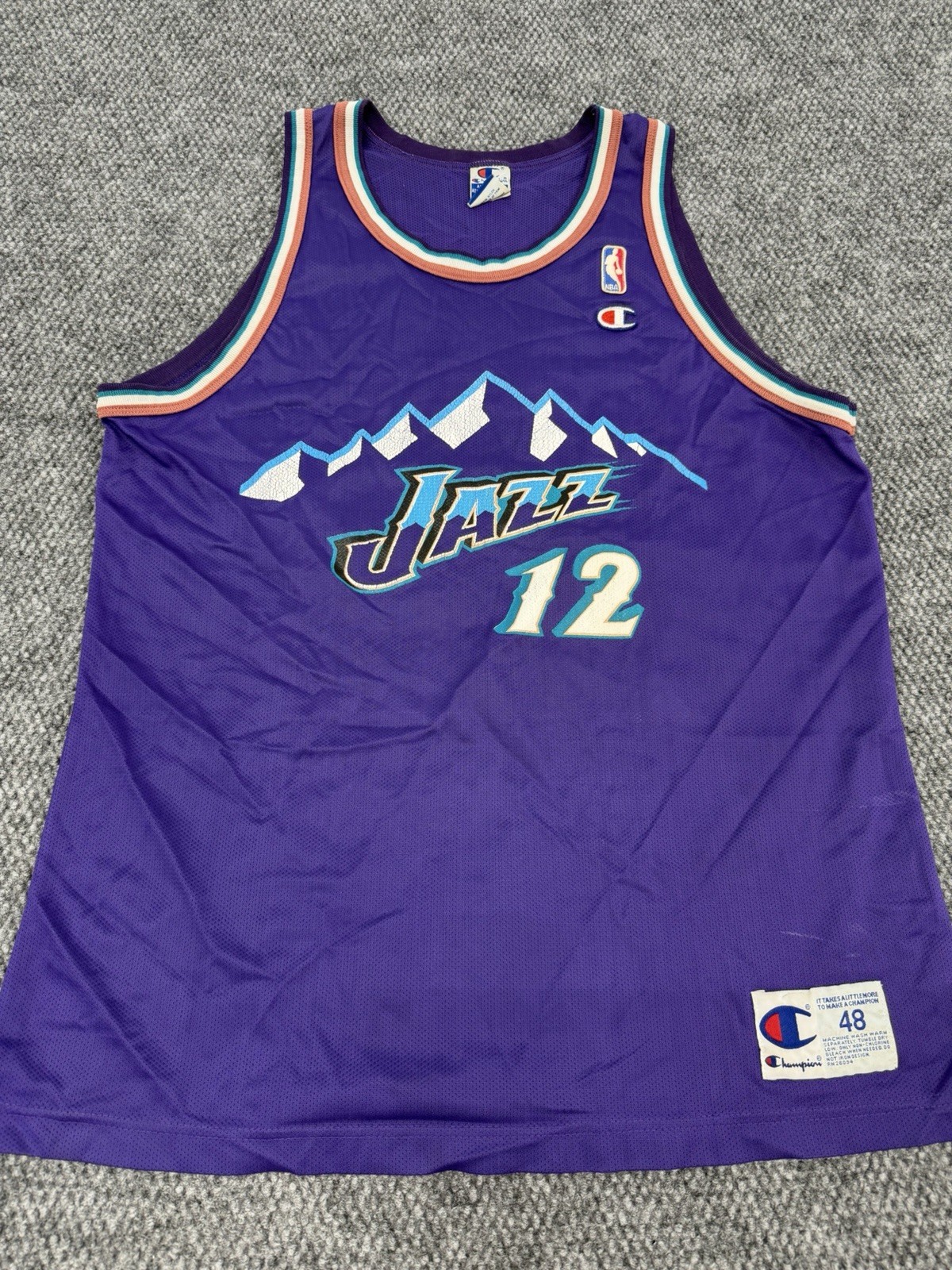 Vintage John Stockton Utah Jazz Champion NBA Jersey - Size 48 (Large/XL)